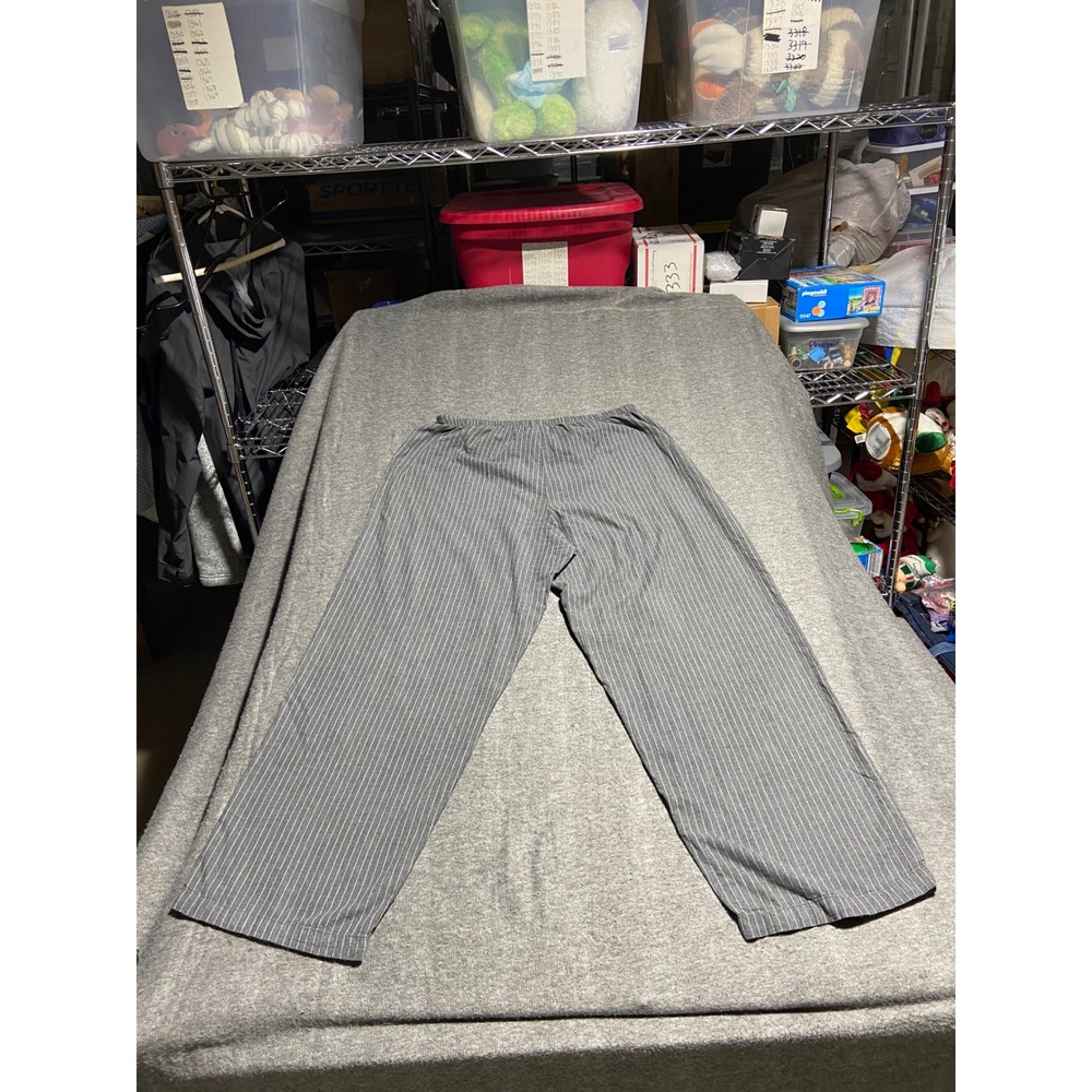 Vintage Unbranded Pajama Pants Gray Soft
Pinstripe Cotton Elastic‎ Waist Large
